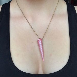 pink unicorn horn necklace